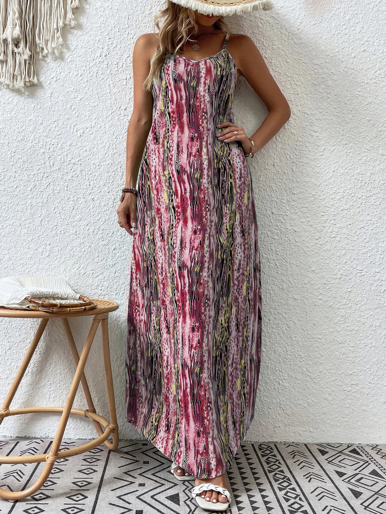 Robe à Cordon Imprimée Élégante et Tendance pour Femmes