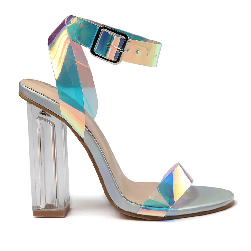 Sandales Colorées à Talons Hauts pour Femme avec Boucle Élégante