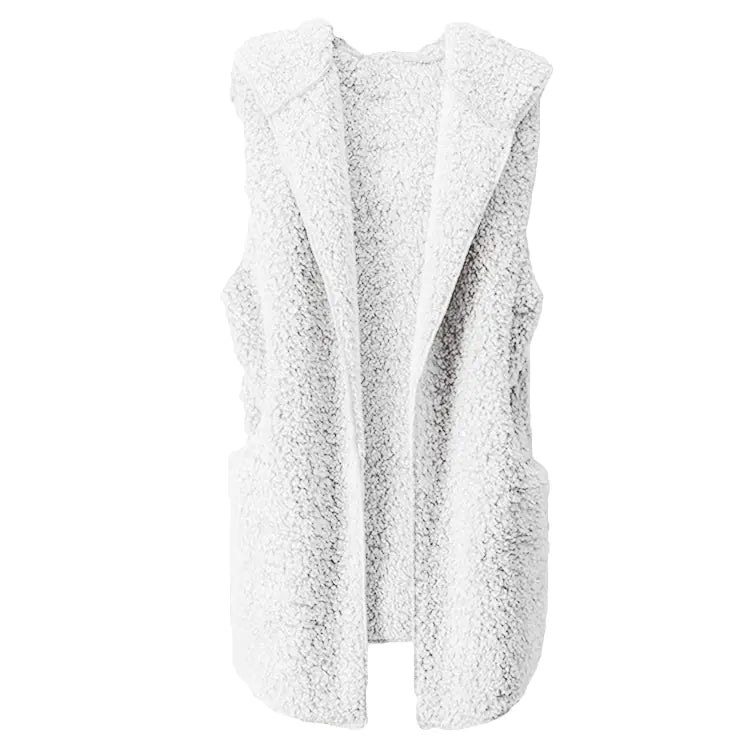 Gilet Réversible en Peluche Douce pour Femme