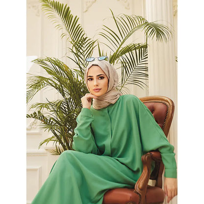 Abaya Femme Musulmane avec Manches Chauve-Souris - Élégance Modeste et Confort au Quotidien