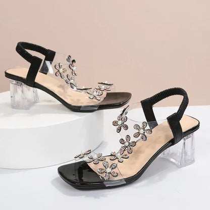 Sandales à Talons Hauts pour Femme - Élégantes, Antidérapantes & Confortables avec Strass
