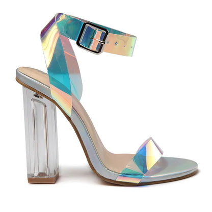 Sandales Colorées à Talons Hauts pour Femme avec Boucle Élégante