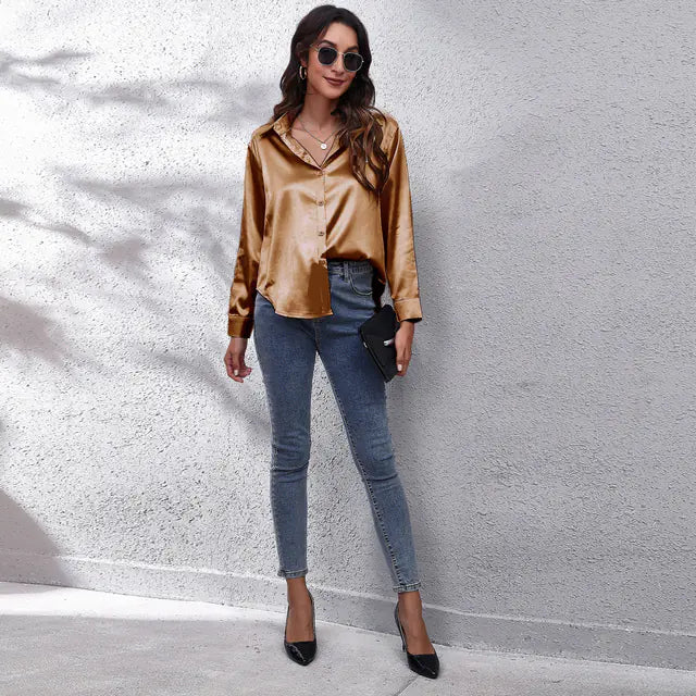 Chemise Femme en Satin - Chic, Confort et Élégance