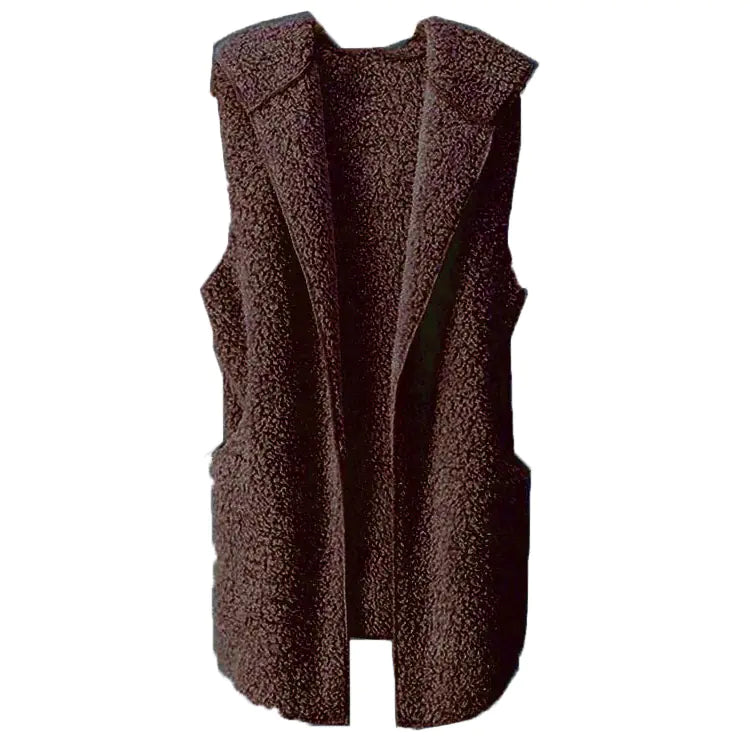 Gilet Réversible en Peluche Douce pour Femme