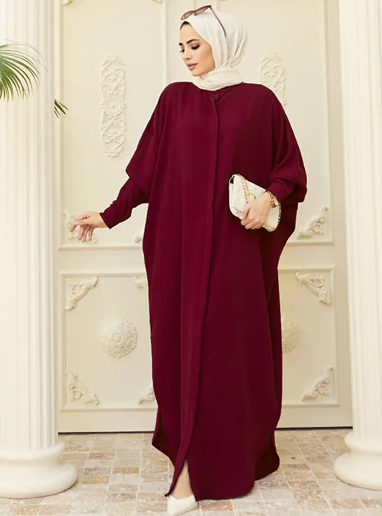 Abaya Femme Musulmane avec Manches Chauve-Souris - Élégance Modeste et Confort au Quotidien