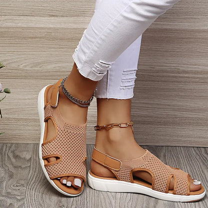 Sandales Plates Respirantes Tissées pour Femmes - Confort & Élégance Estivale