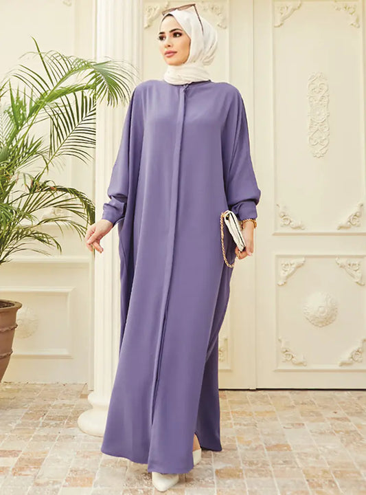 Abaya Femme Musulmane avec Manches Chauve-Souris - Élégance Modeste et Confort au Quotidien