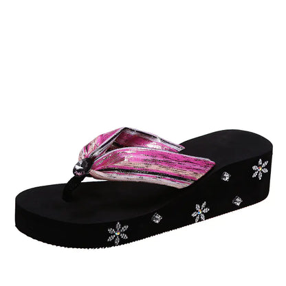 Sandales Tongs à Strass pour Femmes - Confort & Élégance Été