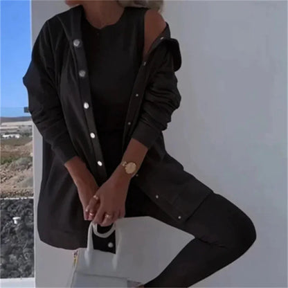 Ensemble 3 Pièces Femme - Débardeur, Gilet et Pantalon Décontracté