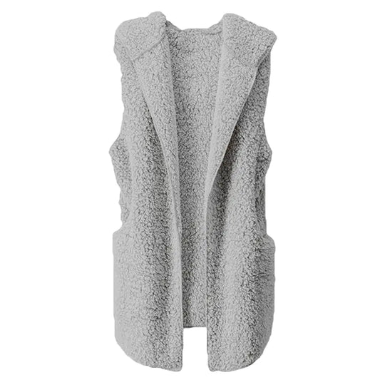 Gilet Réversible en Peluche Douce pour Femme