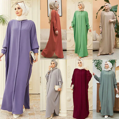 Abaya Femme Musulmane avec Manches Chauve-Souris - Élégance Modeste et Confort au Quotidien