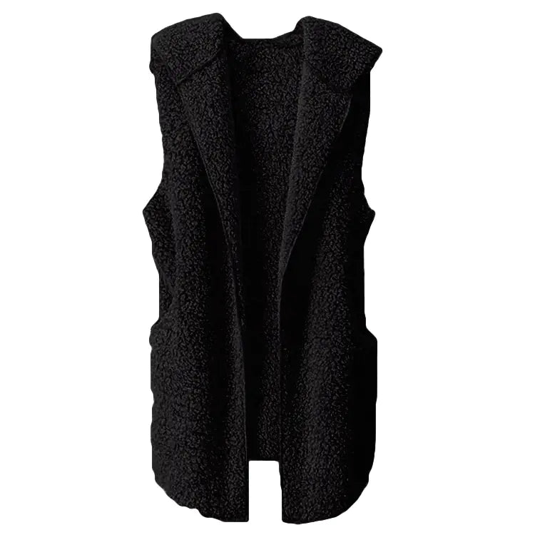 Gilet Réversible en Peluche Douce pour Femme