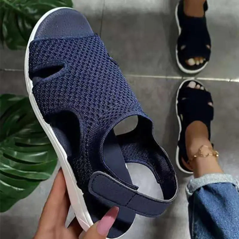 Sandales Plates Respirantes Tissées pour Femmes - Confort & Élégance Estivale