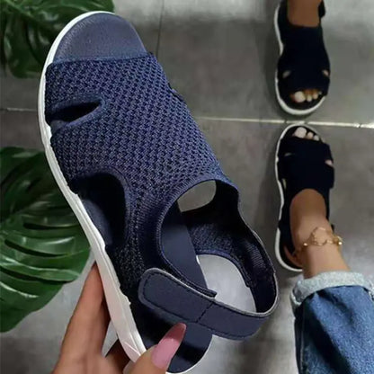 Sandales Plates Respirantes Tissées pour Femmes - Confort & Élégance Estivale