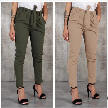 Pantalon Décontracté Cintré à la Taille - Élégance & Confort au Quotidien