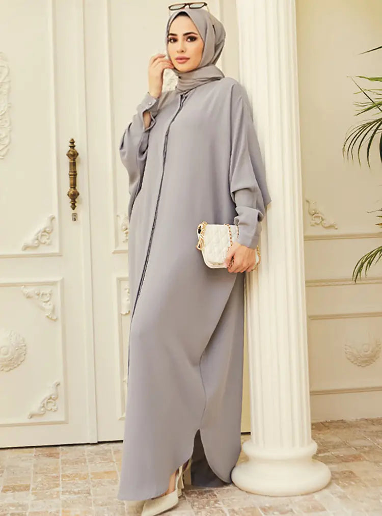 Abaya Femme Musulmane avec Manches Chauve-Souris - Élégance Modeste et Confort au Quotidien