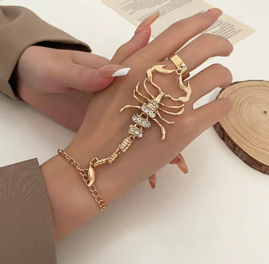 Bracelet Mitaine Scorpion - Bijou Original Femme Or ou Argent