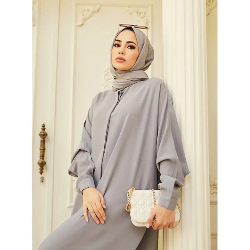 Abaya Femme Musulmane avec Manches Chauve-Souris - Élégance Modeste et Confort au Quotidien